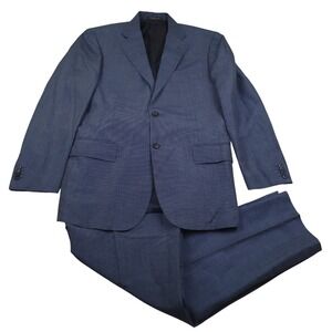 CORNELIANI Leader Suit Blue Pin Dot Stripe Silk Wool Blend Italy 50R 40R 36x29